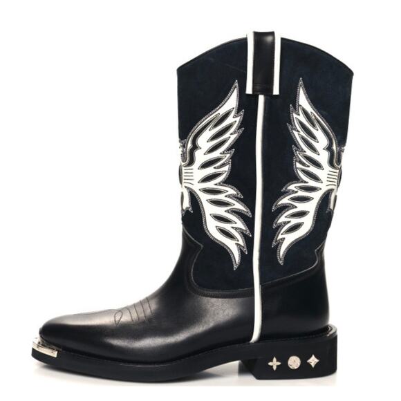 11 Louis Vuitton x Virgil Abloh Calfskin Canyon Mens Cowboy Boots - Picture 1 of 8